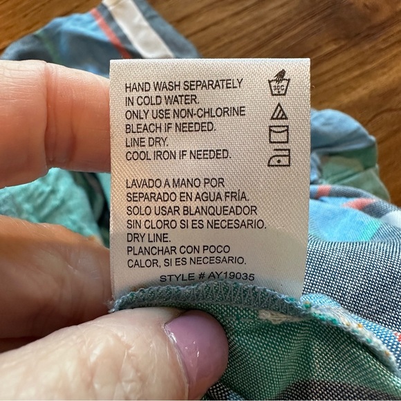 Patrons of Peace Women’s Striped Sweetheart Tie Back Shorts Romper Button Front - Picture 5 of 12